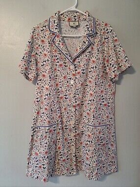 TUCKERNUCK Daisy Daze Townes Dress M Floral Print Mini Button Front Retro